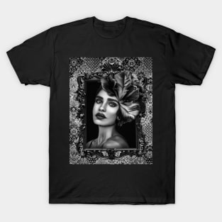 BLACK AND WHITE Ladies Fine Art HomeDecor Wall Art Digital Prints Artwork Illustration Fine T-Shirt